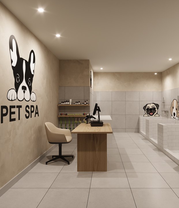 Área para baño de mascotas